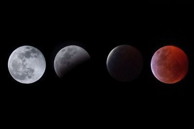 Digital composite image of moon against sky at night