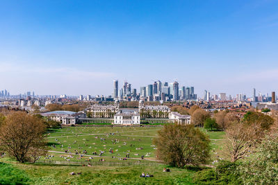 Buildings in city against sky