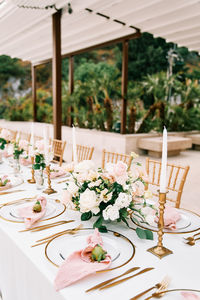 Place setting on table