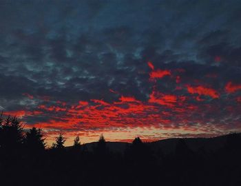 Scenic view of dramatic sky during sunset