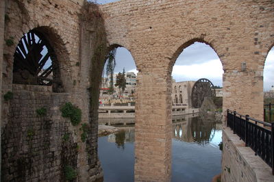 Arch bridge over canal