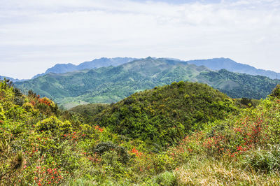 Scenic view of mountains against sky