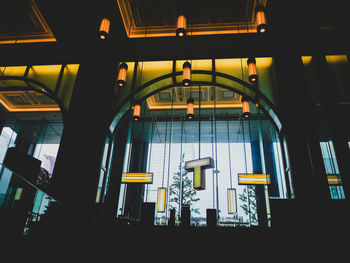 Low angle view of illuminated building