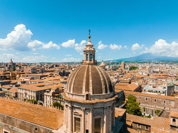 Aerial panoramic view of trapani harbor, sicily, italy.