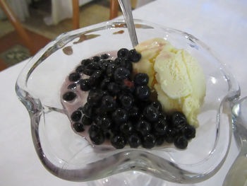 Close-up of ice cream in plate