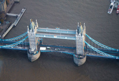 High angle view of bridge over river