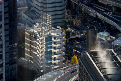 High angle view of cityscape