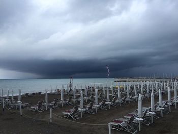 View of sea against cloudy sky