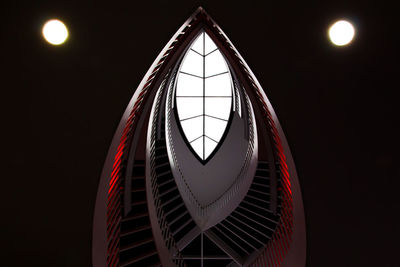 Low angle view of illuminated building