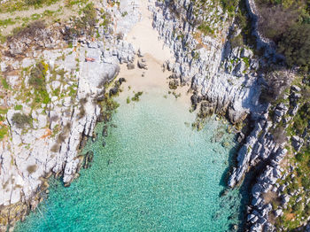 High angle view of beach