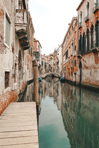 Canal amidst buildings against sky