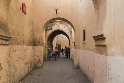 Arched passage or alley in medina in marrakech