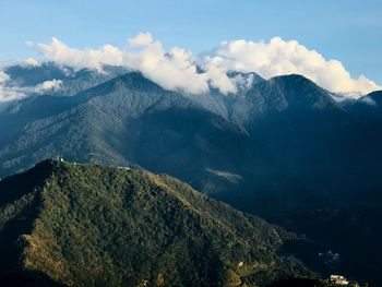 Scenic view of mountains against sky