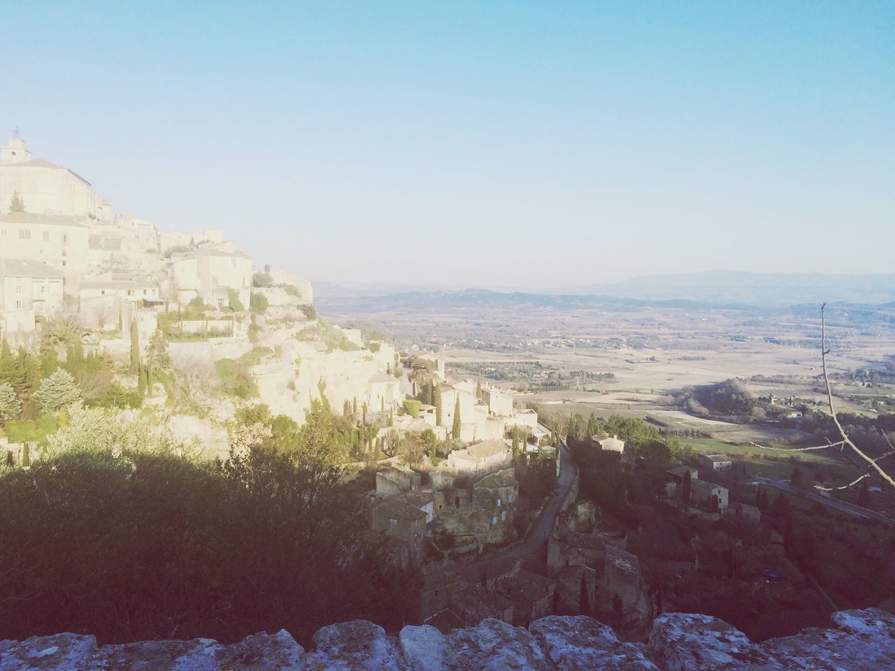 architecture, built structure, clear sky, building exterior, copy space, history, high angle view, travel destinations, famous place, landscape, day, old ruin, nature, rock - object, the past, tourism, ancient, outdoors, tranquility, scenics