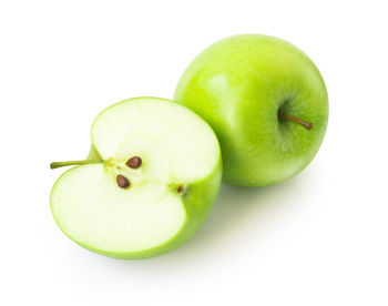 Close-up of apple against white background