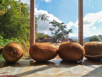 Close-up of fruits on table