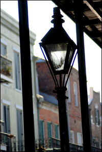 Low angle view of illuminated street light