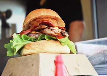 Close-up of food on table