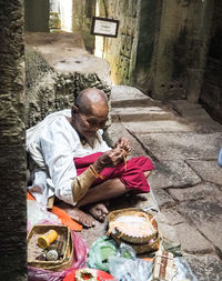 Man sitting in temple
