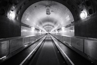 Interior of illuminated tunnel