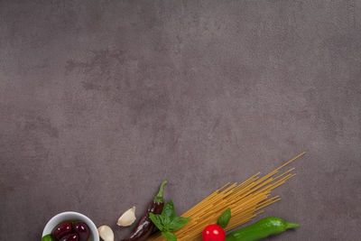 Directly above shot of fruits on table