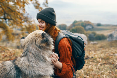 Young woman with dog