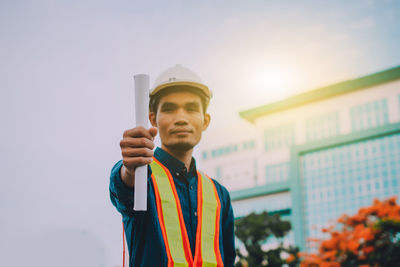 Man standing against sky