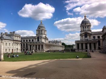People outside old royal naval college