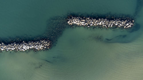 Aerial view of sea waves