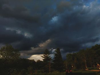 Storm clouds over land