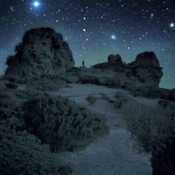 Scenic view of landscape at night