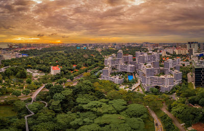 Singapore 2019 sunset at the interlace condominium