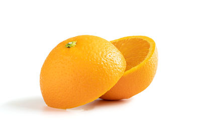 Close-up of orange against white background