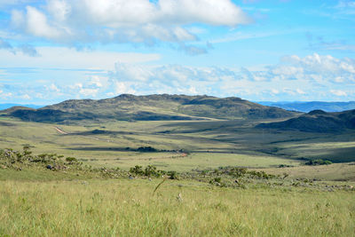 Scenic view of field against sky