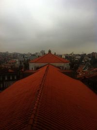 Buildings against cloudy sky