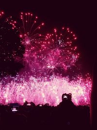 Low angle view of firework display