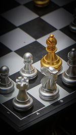 Close-up of chess pieces