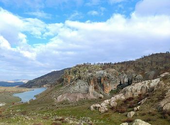 Scenic view of mountain against sky