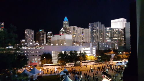 Illuminated city at night