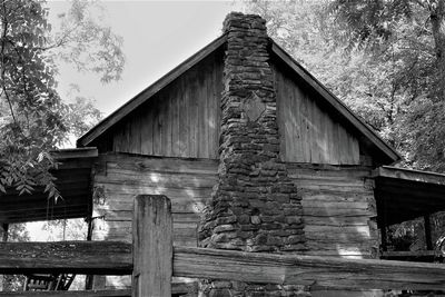 Low angle view of old building against sky