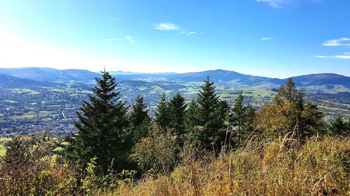 Scenic view of mountains against sky