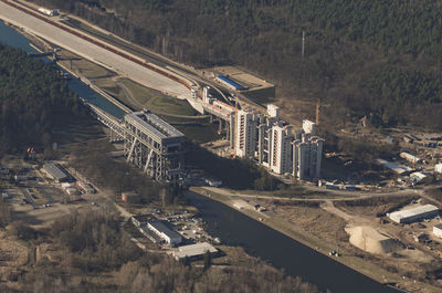 High angle view of buildings