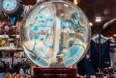 Crystal ball inside a gift shop.