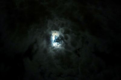 Low angle view of moon in sky at night