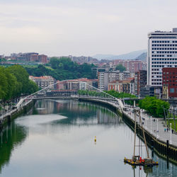 Bridge over river in city