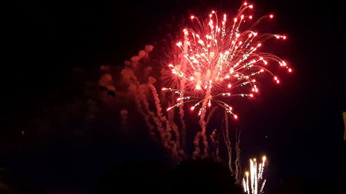 Low angle view of firework display