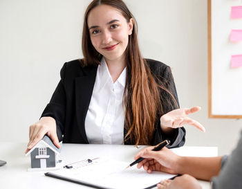 Portrait of businesswoman working at office
