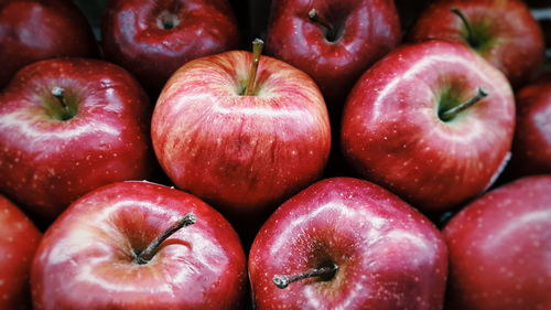 Full frame shot of apples for sale in market