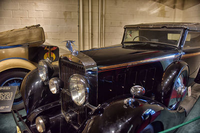 Old vintage car in garage