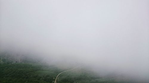 Scenic view of fog in foggy weather